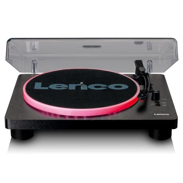 Lenco LS-50LEDBK - Skivspelare med integrerade högtalare och LED-belysning