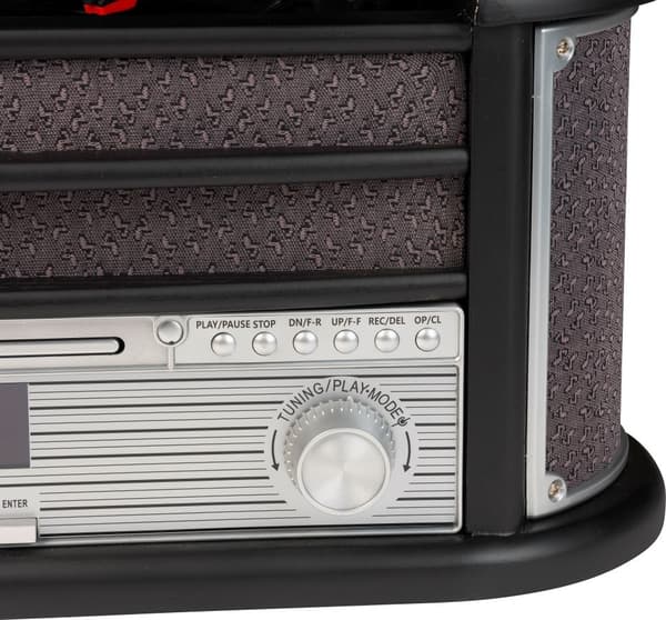 Denver MRD-51 Retro Pladespiller, CD, USB, Kassettebånd, FM og DAB Radio, Sort