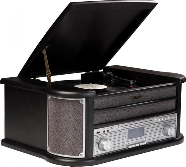 Denver MRD-51 Retro Pladespiller, CD, USB, Kassettebånd, FM og DAB Radio, Sort