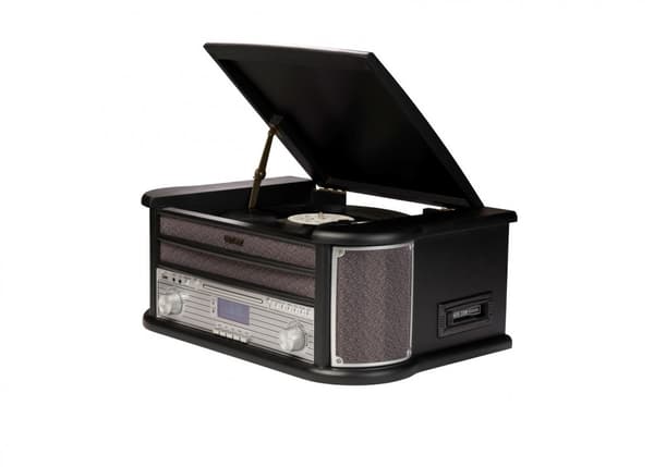Denver MRD-51 Retro Pladespiller, CD, USB, Kassettebånd, FM og DAB Radio, Sort