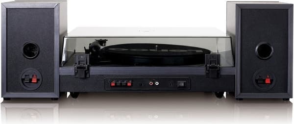 Lenco LS 300 levysoitin Bluetooth-kaiuttimilla, musta