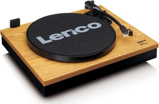 Lenco LS 300 pladespiller i trækabinet + højttalere / Bluetooth / 2x RCA-udgang / AUX-indgang