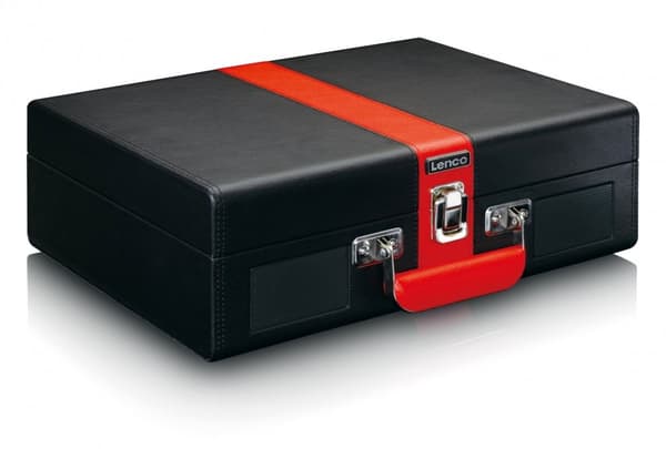 Lenco TT-110BKRD - pladespiller med højttalere og Bluetooth (sort og rød)