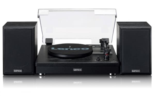 Lenco LS-101BK pladespiller med Bluetooth-højttalere