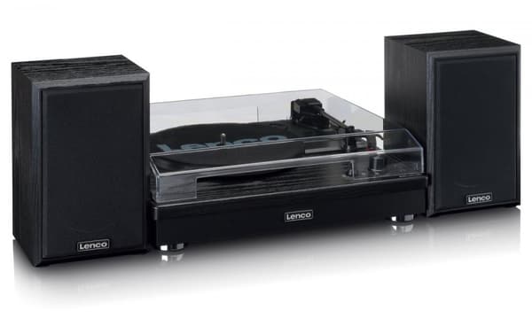 Lenco LS-101BK pladespiller med Bluetooth-højttalere