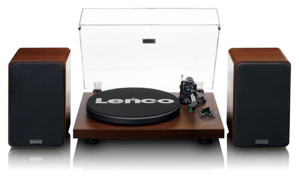 Lenco LS-600WA pladespiller (valnød) + højttalere HiFi-sæt
