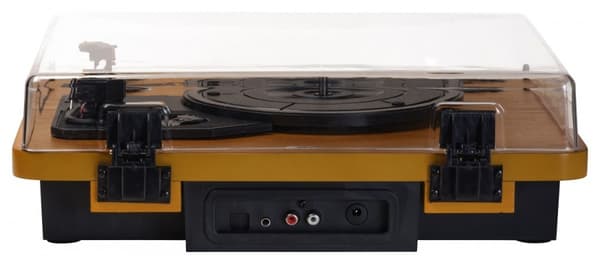 Denver VPL-230 - Levysoitin, jossa sisäänrakennetut kaiuttimet, Bluetooth, USB sekä SD- ja MP3-korttipaikka, pähkinäpuu