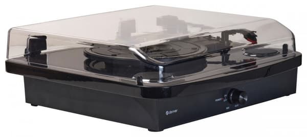 Denver VPL-230 - Pladespiller med indbyggede højttalere, Bluetooth, USB og SD- og MP3-kortslot, sort