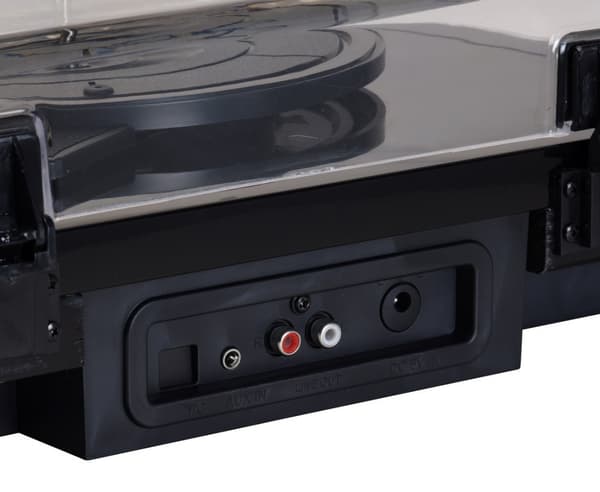 Denver VPL-230 - Pladespiller med indbyggede højttalere, Bluetooth, USB og SD- og MP3-kortslot, sort