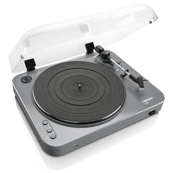 Vinyl skivspelare - LENCO - L85 - Grå - Halvautomatisk - USB - 33/45 rpm