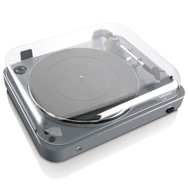 Vinyl skivspelare - LENCO - L85 - Grå - Halvautomatisk - USB - 33/45 rpm