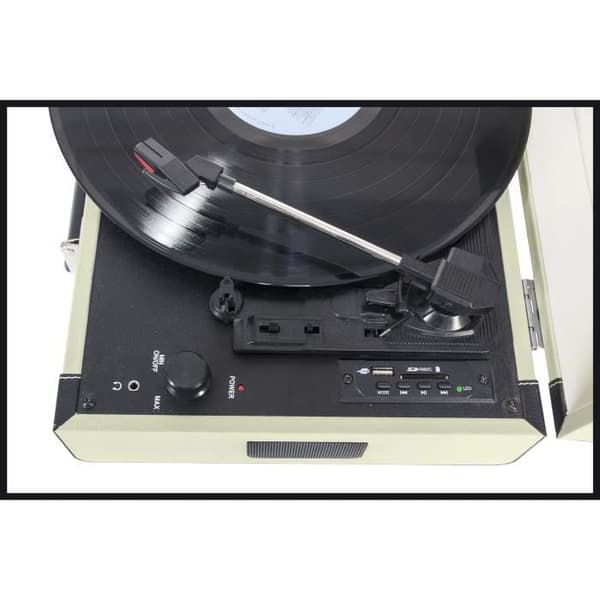 MADISON MAD-RETROCASE-CR - vinylskivspelare 33/45/78 rpm - USB- och SD-inspelningsfunktion - Bluetooth - Integrerade högtalare