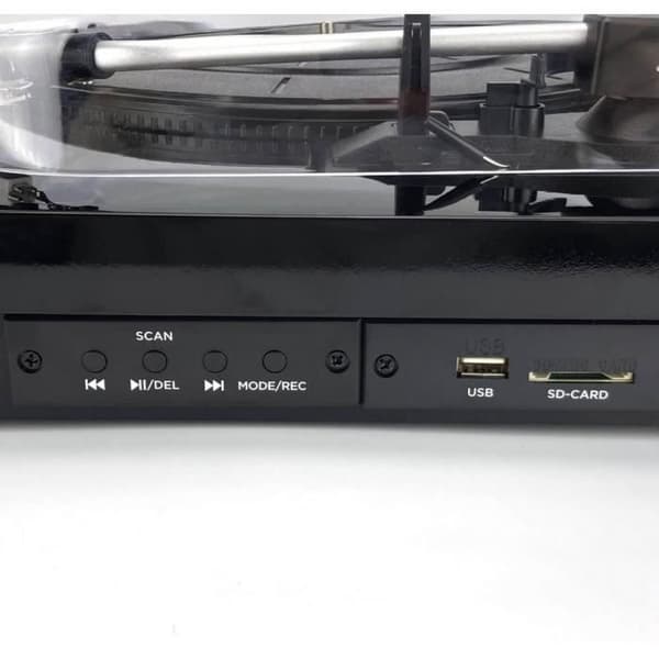Aiwa GBTUR-120BK/MKII svart skivspelare med digitizer och Bluetooth - 3 hastigheter