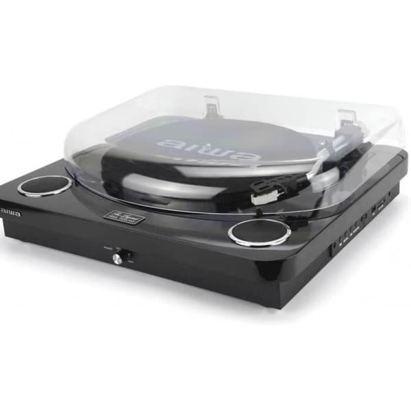 Aiwa GBTUR-120BK/MKII svart skivspelare med digitizer och Bluetooth - 3 hastigheter