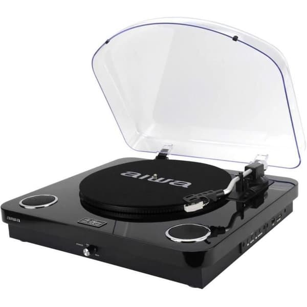 Aiwa GBTUR-120BK/MKII svart skivspelare med digitizer och Bluetooth - 3 hastigheter