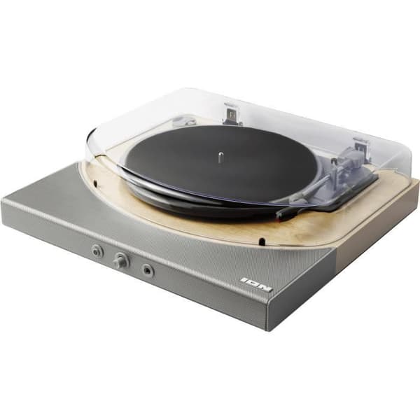 Ion PREMIERLPWOOD USB vinyl skivspelare med HP, Aux och Bluetooth - Naturlig - Halvautomatisk - 33/45/78 rpm
