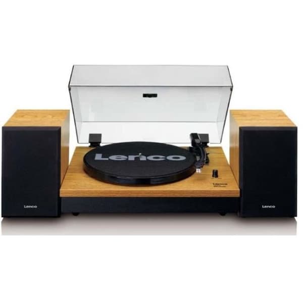 LENCO LS-300WD Bluetooth vinyl skivspelare 2 hastighetsinställningar MMC 2x10W 2 högtalare Trä