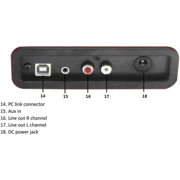 Denver USB skivspelare - skivspelare med digital brännare - brun - 33 rpm, 45 rpm, 78 rpm