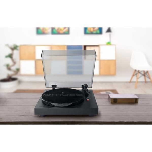 MUSE MT-105 DB Vinyl skivspelare - USB-port, 45 rpm skivadapter, metallarm - svart