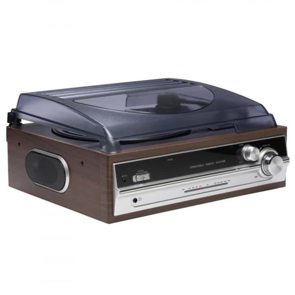 Vinylspelare - Denver - VPR-190 - FM Radio - Inbyggda högtalare - Träfinish
