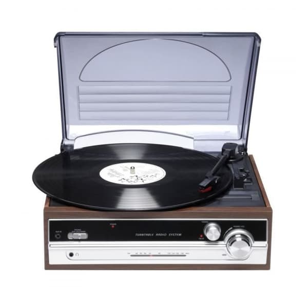 Vinylspelare - Denver - VPR-190 - FM Radio - Inbyggda högtalare - Träfinish