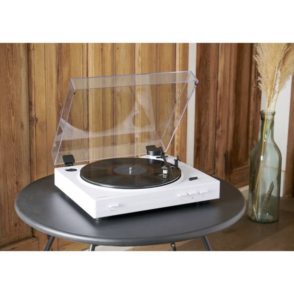 Automatisk vinylspelare Remdriven - Vit