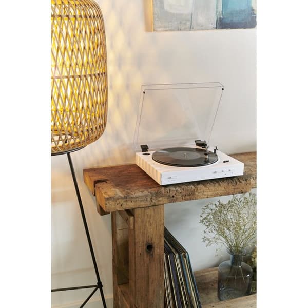 Automatisk vinylspelare Remdriven - Vit