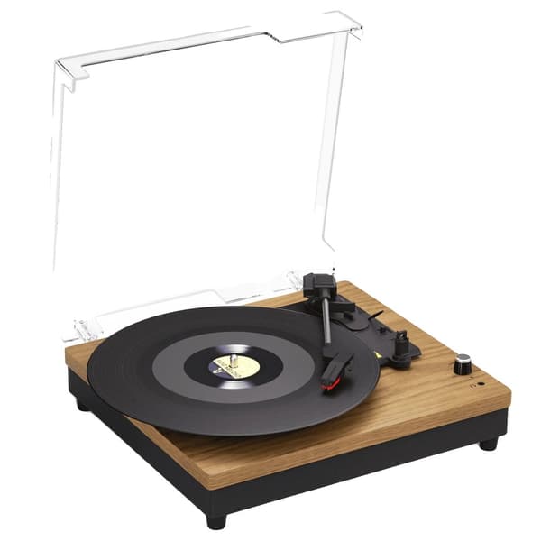 Vinyl Pladespiller, 3-Hastighed Afspilning, Indbyggede Bluetooth Højttalere,Mørkebrun