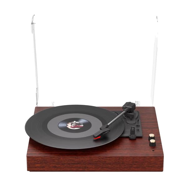 Bluetooth Vintage Audio Pladespiller, Indbyggede Højttalere, 3-Hastigheds Funktionalitet,Jernoxid rød