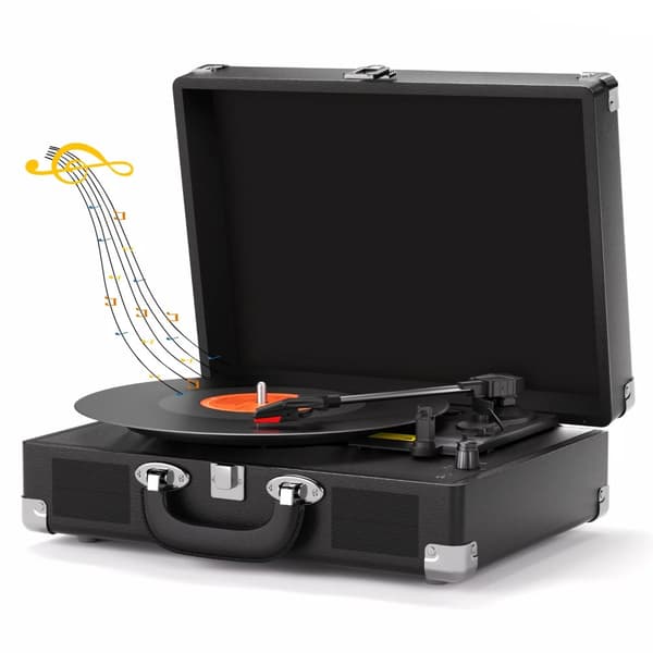 MAIO Pladespiller, 3-hastigheds remdrevet pladespiller, Bluetooth-forbindelse,sort farve