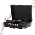 Miniatyrbillede 2 af 2: Vinyl Spinner, 3-hastigheder (33/45/78 RPM), 2 indbyggede stereohøjttalere, Bluetooth-forbindelse,sort farve