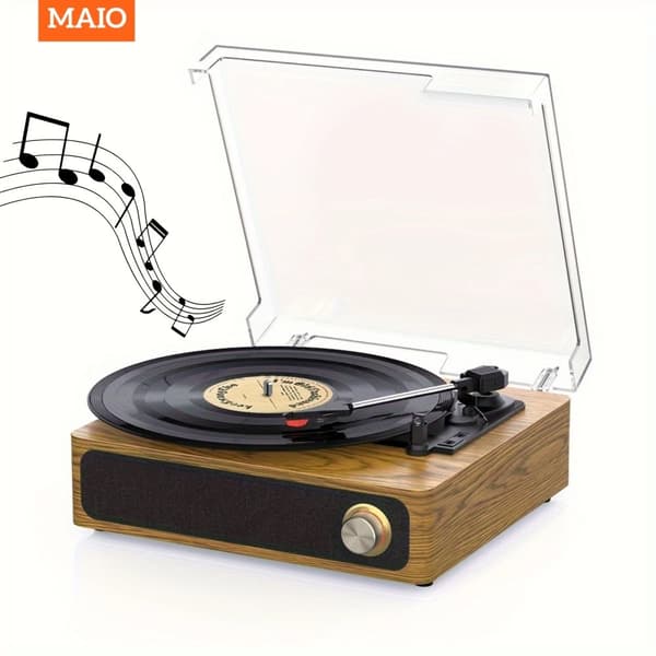 Vinyl Pladespiller, 3-Hastigheds Afspilning, Bluetooth Forbindelse, Anti-Vibrations Teknologi,Indigo
