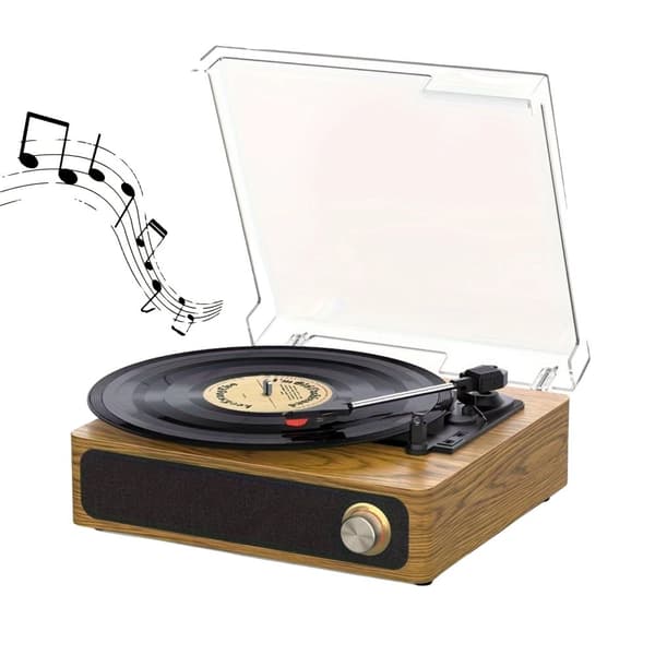 Vinyl Pladespiller, 3-Hastigheds Afspilning, Bluetooth Forbindelse, Anti-Vibrations Teknologi,Indigo