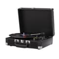 Miniatyrbillede 1 af 2: Vinylspiller, 3-hastigheder 33/45/78 RPM, indbyggede højttalere, hovedtelefonstik,sort farve