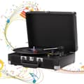 Miniatyrbild 2 av 2: Bärbar vinylspelare, inbyggda högtalare, 3 hastighetsalternativ, Bluetooth-funktionalitet,svart färg