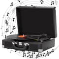 Miniatyrbillede 2 af 2: Vinyl Pladespiller, 3 Hastigheder, Indbyggede Bluetooth Højttalere, Anti-Vibrations Teknologi,sort farve