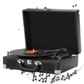 Miniatyrbillede 1 af 2: Vinyl Pladespiller, 3 Hastigheder, Indbyggede Bluetooth Højttalere, Anti-Vibrations Teknologi,sort farve