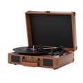 Miniatyrbillede 1 af 2: Pladespiller, 3-hastigheder 33/45/78 RPM, Audio-Technica diamantspids nål, håndlavet træplade,Mørkebrun