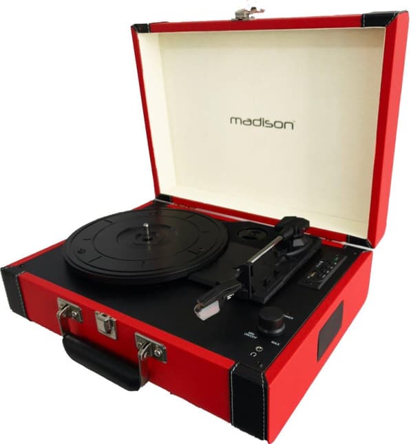 Madison Vintage skivspelare med Bluetooth (röd)