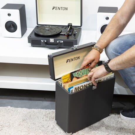Fenton Vinylcase för ca 30 vinylskivor, svart