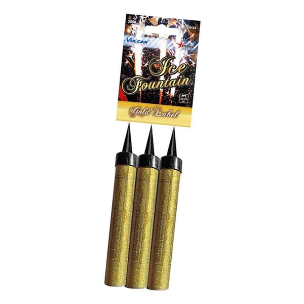 3-Pack - Isfacklor / Facklor Guld - Tårtdekoration