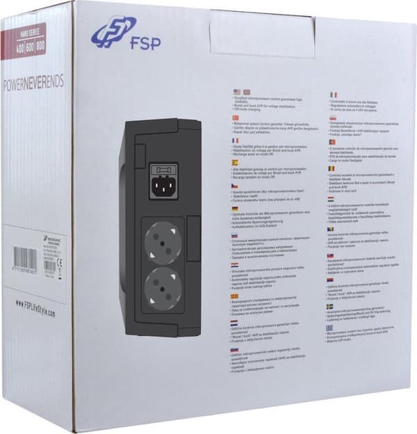 FSP/Fortron Nano 600 0,6 kVA 360 W 2 AC-udgang(er)