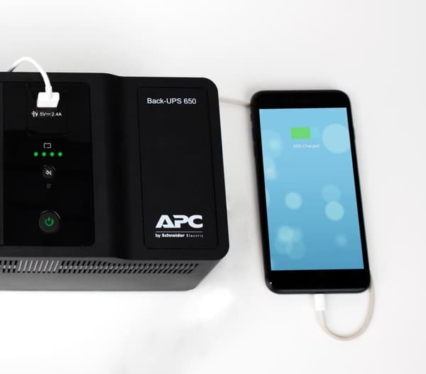 APC Back-UPS BE650G2-GR - Nødstrømforsyning 8x stik, 650VA, 1 USB-oplader, 1 USB-dataport