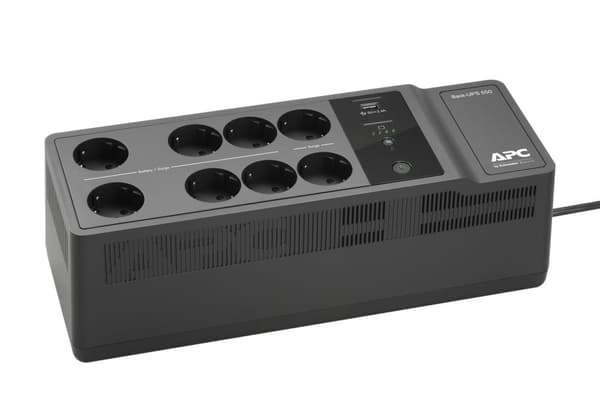 APC Back-UPS BE650G2-GR - Nødstrømforsyning 8x stik, 650VA, 1 USB-oplader, 1 USB-dataport