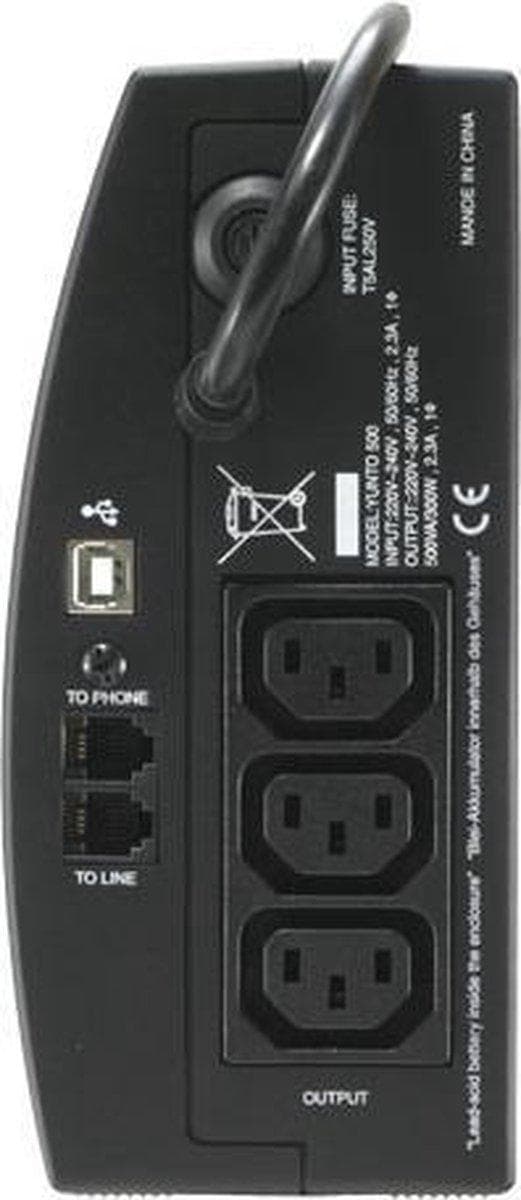 ONLINE USV-System YUNTO 800 Line-interactive 0,8 kVA 480 W 3 AC-utgång(ar)
