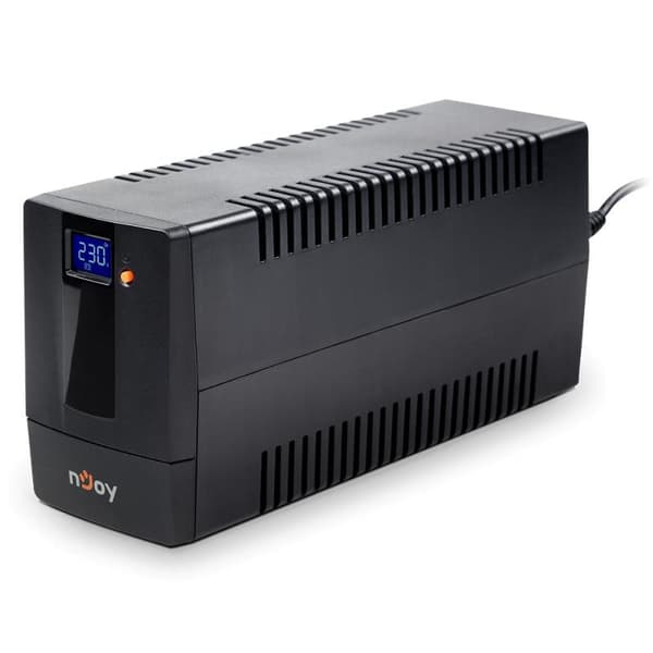 UPS Njoy "HORUS", Line int., mini Tower, AVR, Schuko x 2, display LCD, back-up 1 - 10 min. "PWUP-LI080H1-AZ01B" (timbru verde 11 lei) Sort