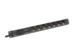 Digitus aluminum outlet strip with overload protection, 7 safety outlets, 2 m supply safety plug