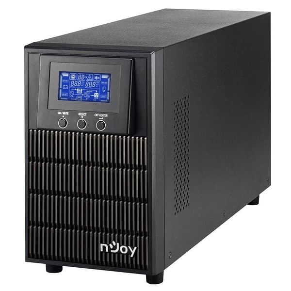 UPS NJOY, "ATEN PRO 2000", Online cu sinusoida pura, tower, 2000VA/1800W, AVR, Schuko x 3, 4 x baterie 12V/9Ah, display LCD, back-up 1 - 10 min., "PWU