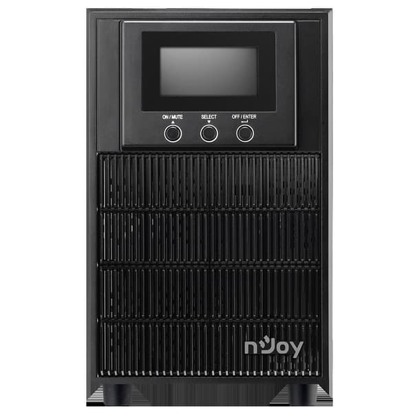 UPS NJOY, "ATEN PRO 2000", Online cu sinusoida pura, tower, 2000VA/1800W, AVR, Schuko x 3, 4 x baterie 12V/9Ah, display LCD, back-up 1 - 10 min., "PWU Sort