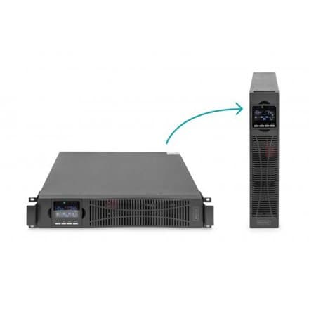 Zasilacz awaryjny UPS Online Rack 19" LCD, 2000VA/2000W, 4x12V/9Ah, 8xC13, USB, RS232, RJ45 Sort